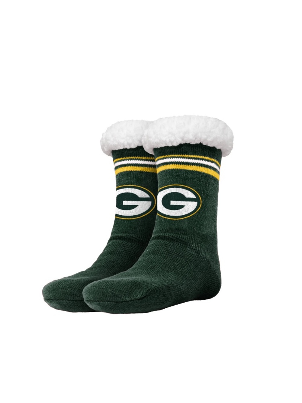 Green Bay Logo Sherpa-Lined Team Socks - Dark Green & White